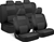 BDK PolyPro Car Seat Covers Full Set, Universal Fit, Charcoal on Black, Par