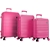 HEYS Neo 3 Piece Hardside Luggage Set, Fuchsia, Large: 76 cm, Medium: 66 cm