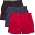 NAUTICA Men's 4pk Woven Boxers, Size XL (40-42), Cotton, Red/Peacoat/Lobste