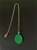 14KT Yellow gold and embellished with a delicate dyed Jade oval pendant, Th