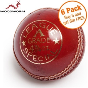 6 Pack - Woodworm Cricket Ball - Junior 