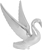 GRAND GENERAL Deluxe Chrome Swan Hood Ornament, Product No.: 48010.