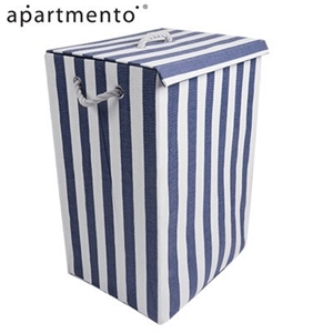 Apartmento Striped Laundry Basket - Navy
