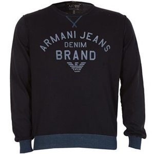 Armani Mens Branded Crew Pullover