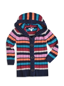 Pumpkin Patch Girl's Striped Hooded Card