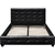 Double PU Leather Wooden Bed Frame Black w/ Slat Base