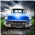 Vintage Car Coupe Blue, 90x90cm Canvas Print