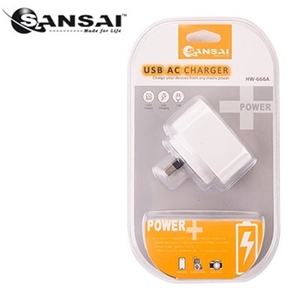 Sansai USB AC Wall Charger w Mini USB In