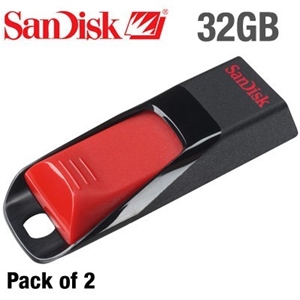 2 Pack - SanDisk Cruzer Edge 32GB USB Fl