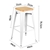 2 x Tolix Replica Metal Steel Bamboo Seat Bar stool 76 cm White
