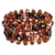 350 Carat Mixed Red-Brown Agate & Brown Crystal Beads Elastic Bracelet