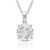2-1/2 Carat 8mm Round White Topaz Silver Solitaire Pendant with Chain
