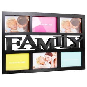Set 6 in 1 FAMILY Photo Collage Frame Bl