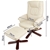PU Leather Lounge Recliner Chair Ottoman Beige
