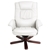 PU Leather Lounge Recliner Chair Ottoman White