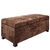 Suede Fabric Ottoman Storage Foot Stool Large Brown
