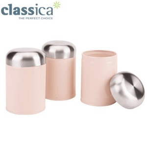 Classica Set of 3 Domed Canisters - Whit