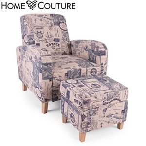 Home Couture Armchair & Ottoman - Vintag