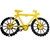 Dual-Time 50cm Bike Metal Wall Clock: Black/Yellow