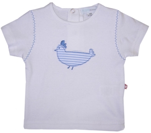 Plum Baby T-shirt with Bird Print