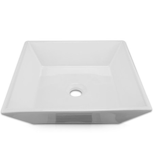 Square Ceramic Vessel Sink with Pop-up B