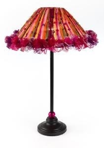 51cm Table Lamp - Red and Purple Rose