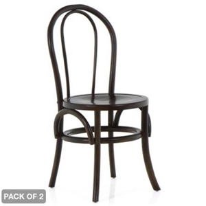 Set of 2 Wooden Thonet Replica Chairs - 