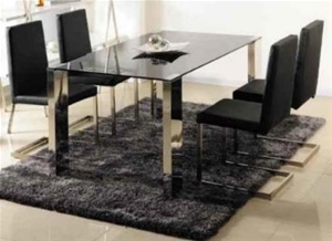 Modern DIN08 6 Seater Glass Top Dining T