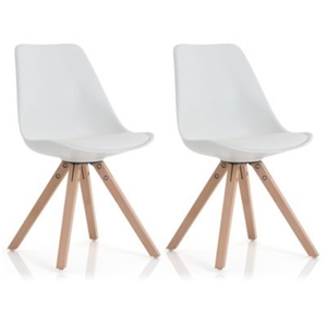 Set of 2 White Bronx Chairs with Square 