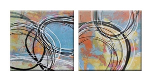 Painting On Canvas Colourful Circles Abs